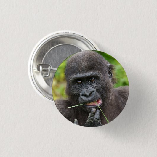 Baby Gorilla Cuteness Ronde Button 3,2 Cm (Voorkant /achterkant)