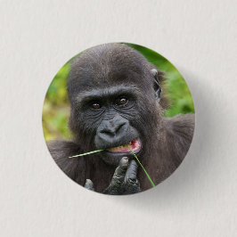 Baby Gorilla Cuteness Ronde Button 3,2 Cm