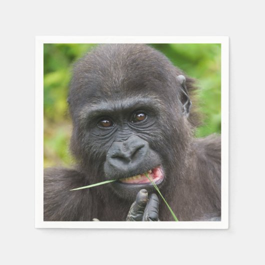 Baby Gorilla Cuteness Servet (Voorkant)