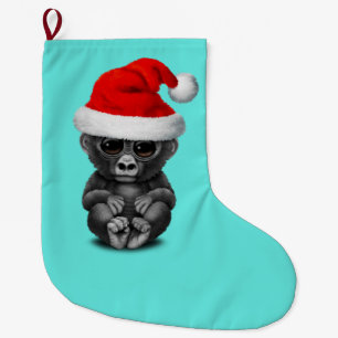 Baby Gorilla die een Santa Hat droeg Grote Kerstsok