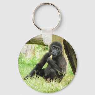 Baby Gorilla Snacking Sleutelhanger
