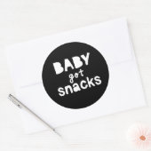 "Baby got snacks" Hip Hop Thmed Birthday Party Ronde Sticker (Envelop)
