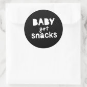 "Baby got snacks" Hip Hop Thmed Birthday Party Ronde Sticker (Tas)
