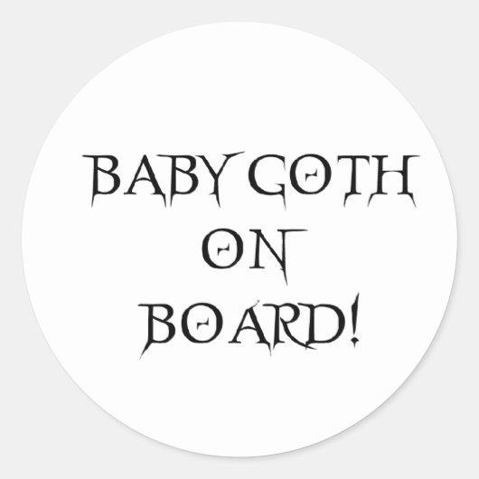 BABY GOTHIC AAN BOORD! RONDE STICKER (Voorkant)