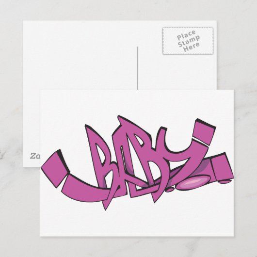 Baby-graffiti Briefkaart (Voorkant / Achterkant)