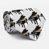 Baby Grand Piano - GreyBkg Stropdas (Opgerold)