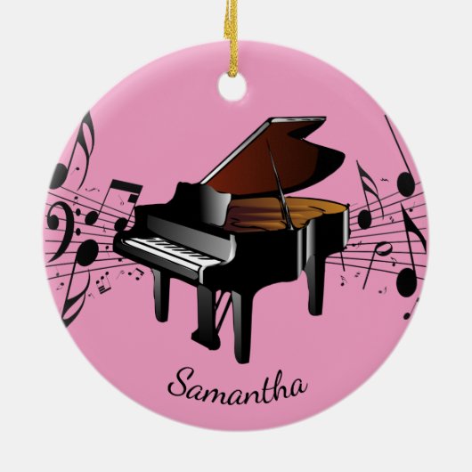 Baby Grand Piano Musical Design Ornament (Achterkant)