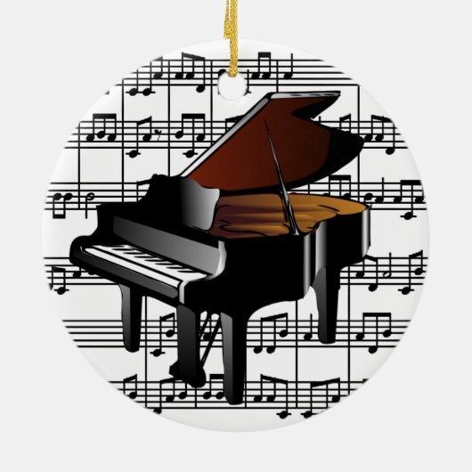 Baby Grand Piano-Ornament Keramisch Ornament (Achterkant)