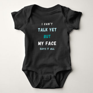 Baby Grappig Blauw en Wit Tekst Jersey Bodysuit