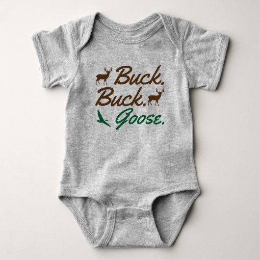 Baby grappige Der en Goose Hunting Bodysuit (Voorkant)
