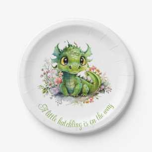 Baby Green Dragon-Baby shower Papieren Bordje