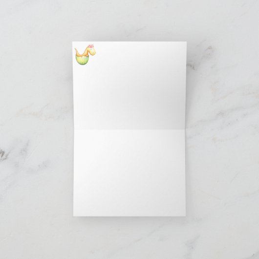 *~* Baby Green Dragon Girl Baby shower Dank u Bedankkaart (Binnen)