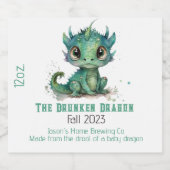 Baby green Dragon Home Brew Beer Bier Etiket (Enkel label)