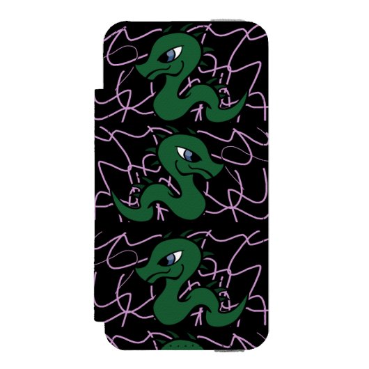 Baby Green Dragon Pattern Incipio iPhone Portemonnee Hoesje (Voorkant Agenda)