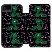 Baby Green Dragon Pattern Incipio iPhone Portemonnee Hoesje (Agenda Open)