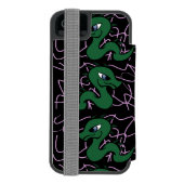 Baby Green Dragon Pattern Incipio iPhone Portemonnee Hoesje (Agenda Achterkant)