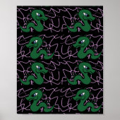 Baby Green Dragon Pattern Poster (Voorkant)