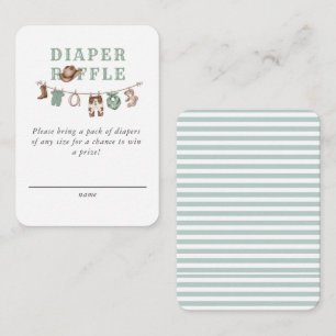 Baby Green Little Cowboy Luier Raffle Informatiekaartje