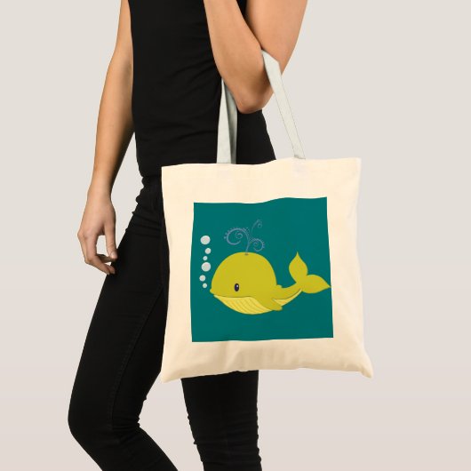 Baby Green Whale Tote Bag (Voorkant (product))