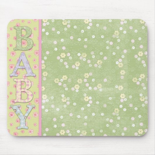 Baby Green Yellow Roses Mousepad Muismat (Voorkant)