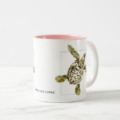 Baby Green Zee Turtle Tweekleurige Koffiemok (Voorkant rechts)