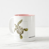 Baby Green Zee Turtle Tweekleurige Koffiemok (Voorkant links)