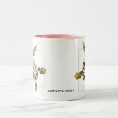 Baby Green Zee Turtle Tweekleurige Koffiemok (Center)