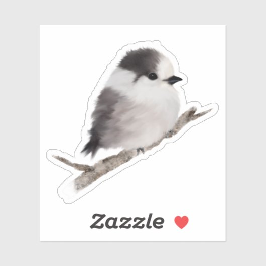 Baby Grey Jay Bird Custom-Cut Vinyl Sticker (Vel)