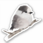 Baby Grey Jay Bird Custom-Cut Vinyl Sticker (Voorkant)
