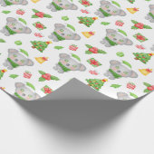 Baby Grijs Beer Kerst Cadeaupapier (Hoek)