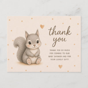 Baby Grijze Eekhoorn Baby Shower Bedankt Briefkaart