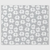 Baby grijze en witte olifanten Overvulpapier Cadeaupapier (Vlak)