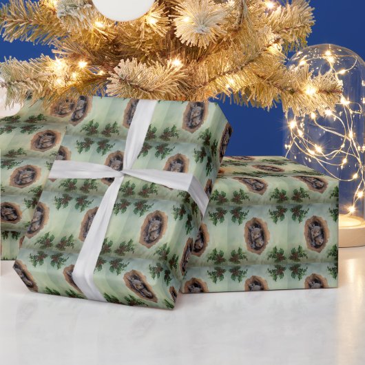 Baby grijze kerst cadeaupapier (Feestdagen)