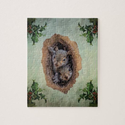 Baby grijze kerst legpuzzel (Verticaal)
