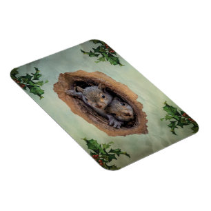 Baby grijze kerst magneet