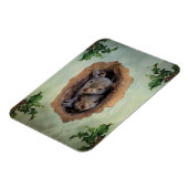 Baby grijze kerst magneet (Linkerzijde)