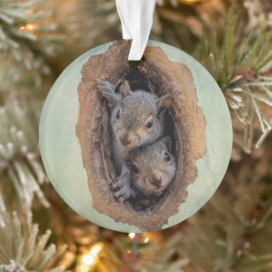 Baby grijze kerst ornament