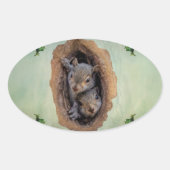 Baby grijze kerst ovale sticker (Voorkant)