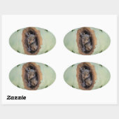 Baby grijze kerst ovale sticker (Vel)