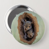 Baby grijze kerst ronde button 4,0 cm (Voorkant /achterkant)