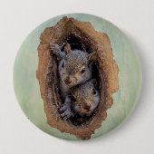 Baby grijze kerst ronde button 4,0 cm (Voorkant)