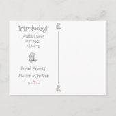 Baby Grijze Neutrale Typografie Naam Stats Aankondigingskaart (Achterkant)