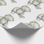 Baby grijze tedderbeaar Genderneutrale Waterverf Cadeaupapier (Hoek)
