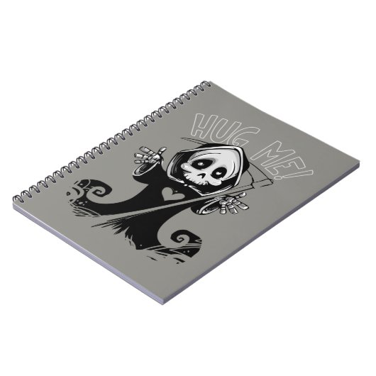 Baby Grim Reaper Hug Me Spiral notebook Notitieboek (Linkerzijde)