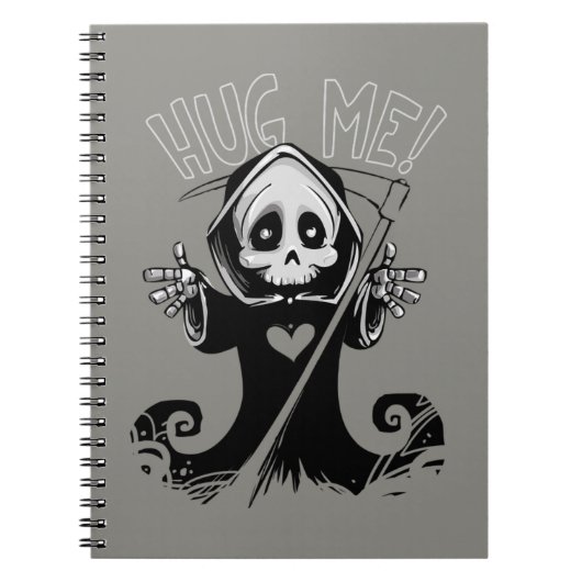 Baby Grim Reaper Hug Me Spiral notebook Notitieboek (Voorkant)