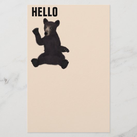 BABY GRIZZLY BEER HALLO BRIEFPAPIER (Voorkant)