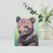 Baby Grizzly Beer schilderen Briefkaart (Staand voorkant)