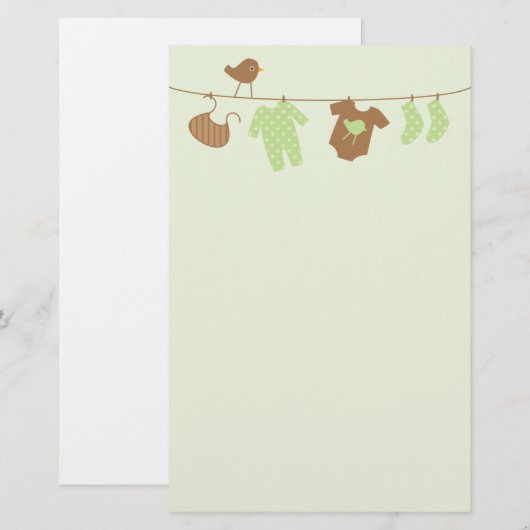 Baby (groen) briefpapier (Voorkant / Achterkant)