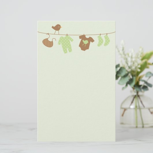 Baby (groen) briefpapier (Staand voorkant)