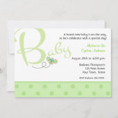Baby groene Baby shower uitnodiging (Voorkant)
